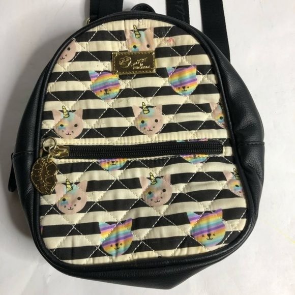 Betsey Johnson‎ Striped Mini Caticorn Backpack - Picture 1 of 12